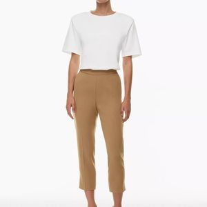 Aritzia Babaton Conan Cropped Pant size 8. Olive with white side detail